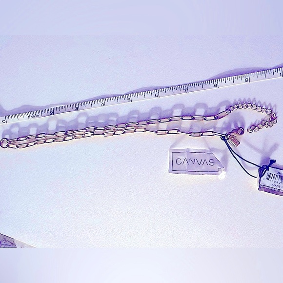 CANVAS NWT necklace Picture Jasper stone Heart matte paperclip  gold chain 18” - Picture 11 of 11